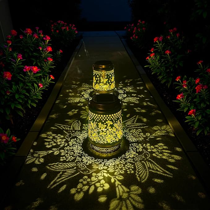 Hummingbird Solar Lantern Hanging Hummingbird Solar Lights for Outside Garden Decor Birthday Gifts for Grandma Women Mom Sister Decorative for Yard Backyard Patio Deck Porch