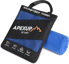 APEXUP Microfiber Travel Towel, Ultra Absorbent Quick Dry Towels, Lightweight Gym Sports Camping Towel for Workout, Yoga, Beach, Shower, Swimming (60"×30", Dark Blue)