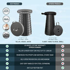 2025 Upgraded 19.7" XXL Collapsible Stool, 1000lbs Max Weight, Wider & Taller Pop Up Seat, Heavy Duty Portable Retractable Folding Chair or Travel Foot Rest, Gift for Camping & Outdoors