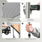 REDCAMP 48x24 Long Folding Grill Table for Outside, Lightweight Portable Metal Aluminum Outdoor Grill Table with Adjustable Height Legs, Great for Camping Picnic Cooking BBQ, Silver 4ft