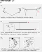 ONETIGRIS SUPRANUBIS Camping Cot, Height Adjustable with Cot Leg Extenders, Strong Support 330lbs, Lightweight Comfortable Folding Bed for Camping, Hiking, Travel, Truck, Beach, Office Nap