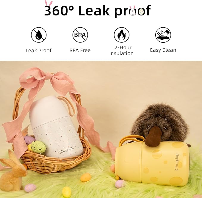 Thermo for Hot Food for Adults Kids | Wide Mouth, 18 oz Insulated Food Jar with Spoon, Leakproof Soup Thermo for School Office Travel, Thermal Steel Lunch Container Easy to Carry (White)