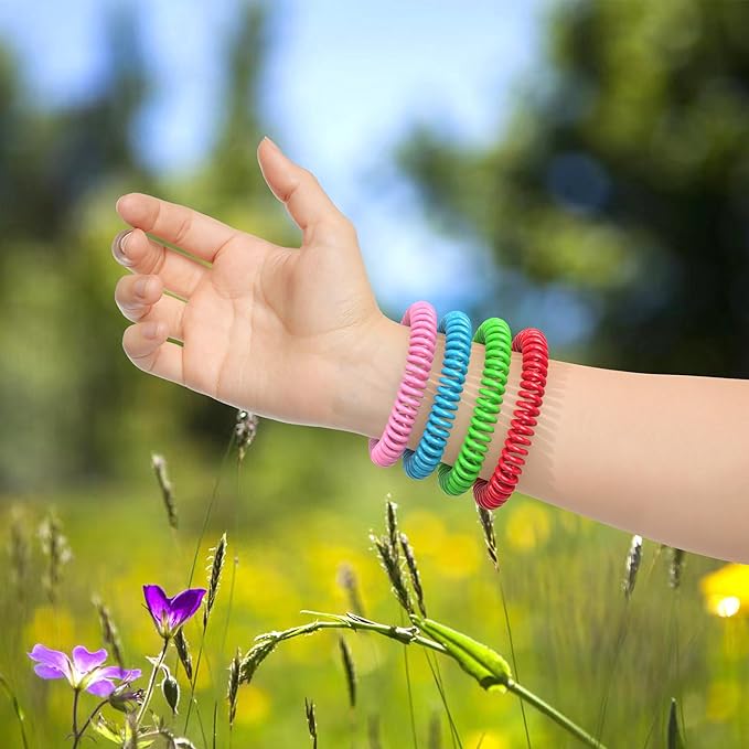 18 Pack Mosquito Repellent Bracelets for Adults & Kids, DEET-Free Waterproof Bands, Individually Wrapped Repellent Wristbands