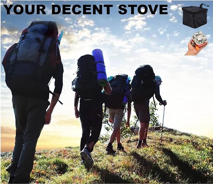 Camping Stove, Backpacking Stove, Foldable, Portable, Lightweight, Piezo Ignition, Single Burner Adjustable, Premium Mini Powerful and Stable Camp Stove for Hiking Picnic, 1+2+1+1pcs