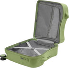18 Inch Kid Ride On Suitcase, Ride-on Luggage with 4 Universal Wheels, Cute Lightweight Tow-Along Luggage with Password Lock, Rolling Luggage for Short Trips, School Trips, Outings (Olive green)