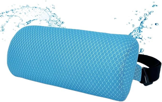 REEZEIVI 1Pack Headrest Pillow for Patio Chaise Lounge,Chaise Lounge Pillows Outdoor 3D air mesh with Elastic Band,Quick Drying and Washable Spa Pillow for Recliner,Beach Chair,Office Chair Blue