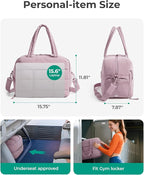BAGSMART Gym Bag for Women, Carry on Travel Duffel Bag, Water-resistant Weekender with Shoe Compartment for Gym Travel Work, Purple, Medium