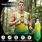 WILDREEDS 500ml Soft Flask, TPU Collapsible Soft Water Bottle for Hydration Pack, Running Vest, Folding Water Bottle for Hiking Cycling Climbing-1Pcs, Yellow to Green