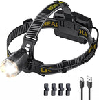 1,000,000 LM Rechargeable Headlamp, 90° Adjustable Head Lights for Forehead, Headlamps for Adults Rechargeable, IP68 Waterproof Head Lamp for Hunters for Outdoor Camping, Hunting, Running