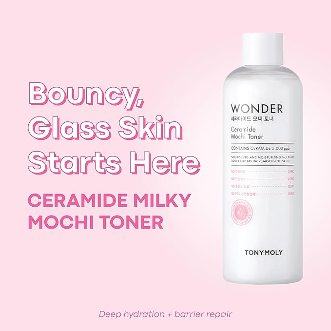 TONYMOLY Mochi Milky Toner – Hydrating Korean Milky Toner for Face, Ceramide Barrier Repair, Hyaluronic Acid & Cica – Soothing Toner for Dry & Sensitive Skin, Glass Skin – 300ml