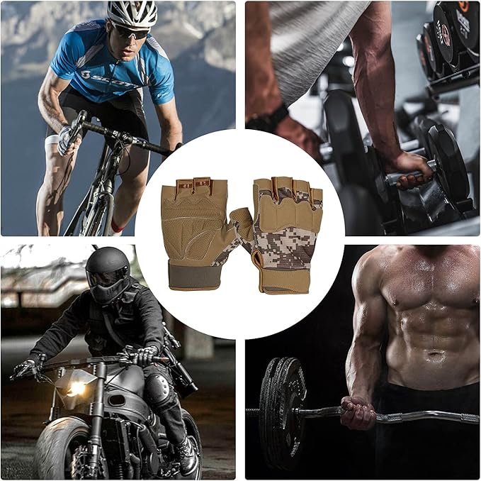 FIORETTO Fingerless Gloves for Airsoft Shooting Half Finger Hunting Hiking Cycling Driving Motorcycle Climbing Work Gloves M210603