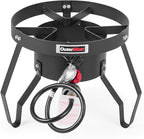 Gas Stove Propane Burner with Regulator and Cast Iron Braided Holes (single) for Outdoor Cooking, Camping and Seafood Boil