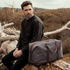 S-ZONE Duffle Bag for Travel Canvas Duffel Bag Carry on Weekender Bag for Men