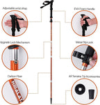 Trekking Poles Collapsible Hiking Poles - Trekking Sticks with Quick Lock System Lightweight for Hiking, Camping