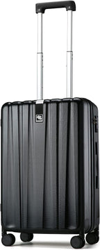 Hanke 20 Inch Carry On Luggage 22x14x9 Airline Approved Lightweight PC Hard Shell Suitcases with Wheels Travel Luggage Rolling Suitcase Travel Luggage Bag for Weekender(Jet Black)