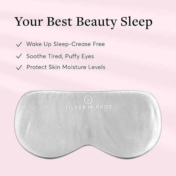 Sleep Mask, 100% Silk, Pure Mulberry Silk, Light Blocking Eye Mask with Elastic Strap for Sleep & Travel, Ultra Soft, No Pressure, Reduce Puffy Eyes, Machine Washable