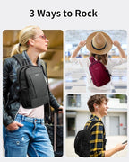 ECOHUB Crossbody Bags for Women Men, Anti-Theft RFID Blocking Roomy Sling Backpack with Sturdy SBS Zippers Water Resistant Chest Shoulder Bag Daypack with 9 Pockets Casual Outdoor Hiking, Pink