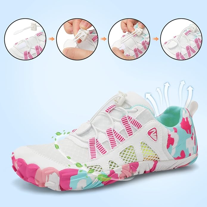 L-RUN Barefoot Water Shoes Women Mens Aqua Sock Athletic Hiking Water Sports Shoes for Swim Beach Pool Sand Diving Walking