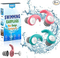 Waterproof Swimming Ear Plugs for Adults - 2 Pairs of Reusable Soft Silicone Swim Earplugs,Perfect for Surfing, Diving,Pool,Showering and Other Water Sports - Keep Water Out and Ear Protection