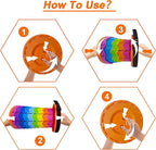 Jakuva Retractable Folding Camping Stool, Collapsible Telescoping Stool Portable Stool with Max Load 360lbs for Adults for Indoor Outdoor Fishing Hiking Gardening Travel, Orange