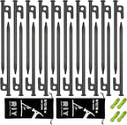 20 Pack 8 inch Tent Stakes Heavy Duty Metal Tent Pegs for Camping Steel Tent Pegs Unbreakable and Inflexible