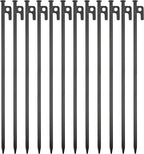 12 Pack Tent Stakes Heavy Duty Metal Tent Pegs for Camping Steel Tent Stakes 16 inch Unbreakable and Inflexible