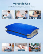 JefDiee Camping Pillow for Sleeping Bags with Memory Foam and Washable Cover Travel Lumbar Pillow for Car, Sleeping Bags, Office Chair Back Support Office Chair Back Support(Azure, Standard)