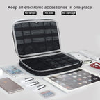 BUBM Double Layer Electronics Organizer, Travel Gadget Bag for Cables, Memory Cards, Flash Hard Drive and More, Fit for iPad or Tablet(up To 9.7")--Large, Blue