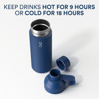 Ocean Bottle - Recycled Stainless Steel Reusable Water Bottle - Eco-Friendly & Reusable - Ocean Blue - 25 oz