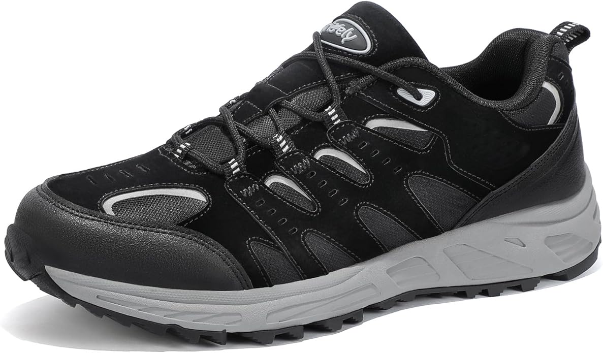 Kricely Men's Trail Running Shoes Non Slip Hiking Shoes Tennis Shoes Fashion Sneakers Workout Footwear