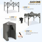 EAGLE PEAK Flex Ultra Compact 4x4 Pop-up Canopy, Sun Shelter, Changing Room, Portable Privacy Canopy Cabana for Pool, Fashion Photoshoots, or Camping, Dark Gray