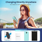 Portable Charger 33800mAh USB C Power Bank with Built-in Cables & AC Wall Plug,25W Fast Charging+QC 4.0 Phone Charger,4 Output LCD Display Battery Pack Compatible with iPhone16/15,Samsung,Android etc
