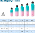 Stainless Steel Double Wall Water Bottles, Vacuum Insulated Bottle With Straw Lid, Insulated Water Bottle Keeps Water Cold for 24 Hours, Hot for 12 Hours, Hiking, Sports