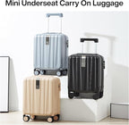 Hanke 14 Inch Underseat Carry On Luggage with Wheels Hard Shell Suitcases Carry On Bag Lightweight Small Mini Suitcase Travel Luggage for Travel Christmas Gifts for Birthday（Cuba Sand）