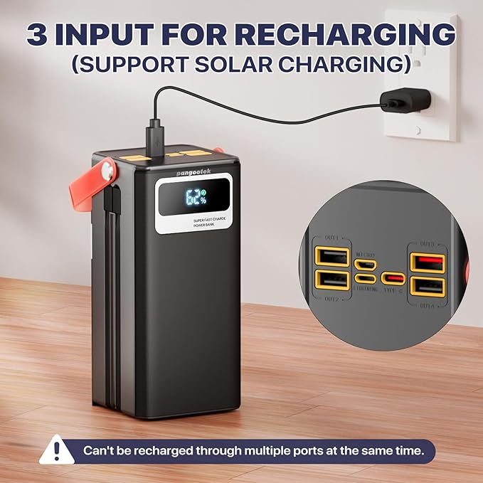 Portable Power Bank Station 99Wh Outdoor Generator with Flashlight LCD Display Backup Phone Battery Pack Portable PD Fast Charger for Laptop Cellphone Travel Camping Home Use