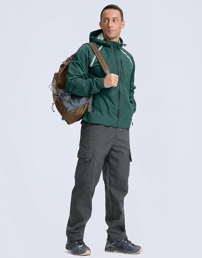 Men's Cycling Rain Jackets Waterproof Running Bike Windbreaker Lightweight Packable Hooded Jacket