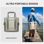 Portable Soft Cooler 12 Cans, IP68 Tizip Leak-Proof Zipper for Camping, Fishing, Beach, Outdoors Insulated Ice Chest with Reusable Ice Pack