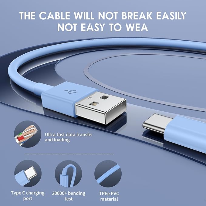 QZIIW 2 Pack Apple USB C Fast Charging Cable 15 FT for iPhone 16 15/16 15 Pro/16 15 Pro max/16 15 Plus,USB A to USB C Car Carplay Cord Compatible Galaxy S25 S24, i Pad Pro 12.9/11,Air 5th/4th Gen