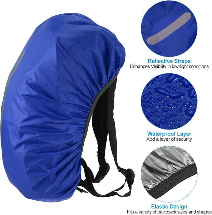 PATIKIL Waterproof Backpack Rain Cover, Non-Slip Backpack Cover with Vertical Reflective Strap Stay Dry for Hiking, Camping, Hunting