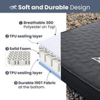 ONETIGRIS DYNISLAND 4In Double Air Mattress, Self-Inflating Sleeping Pad Foam for Camping, Backpacking, Car Trips, Travels, Air Bed with Patch-up Kit, 79”x53“