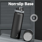 40 oz Insulated Water Bottle for Sports: Meoky Stainless Steel Water Bottle with 2-in-1 Straw and Spout Lid - Leak Proof, Cold for 24 Hours, Protective Silicone Base, BPA-Free for Gym, Night