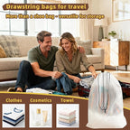 12 PCS Clear Shoe Bags for Travel, 11.8" x 15.7" Travel Shoe Bags for Storage and Packing, Waterproof Drawstring Shoe Bag for Traveling, Travel Essentials for Women and Men