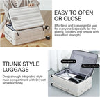 Hanke 26 Inch Large Luggage Suitcase Top Opening Aluminum Frame Travel Luggage Hard Shell Suitcases with Wheels for Woman Men.(Ivory white)