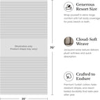 Black & White Brands Brazilian Beach/Pool/Bath Towel - Ultimate Absorbent Luxury XL 36x70 100% Cotton Wave (2 Towels White Poly Pinstripe)