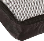 Amazon Essentials 4-Piece Packing Cubes Travel Accessories Set, Luggage Organizer with Double Zipper, Mesh Top, 100% Polyester, Slim, Black (Previously Amazon Basics)