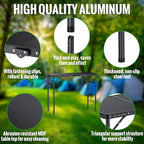 GARLLEN Folding Camping Table, 3-Adjustable Height Portable Picnic Table with Carrying Bag, Lightweight Aluminum Folding Outdoor Table for Camping, BBQ, Picnic, 34.2" L x 15.7" W, Black