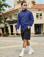 SEGANUP Men's Lightweight Windbreaker Jacket Outdoor Workout Windproof Dustproof Jacket Golf Hiking Wind Breaker with Pockets