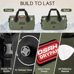 Waterproof Duffel Bag - Motorcycle Dry Bag Tail Bag with Large Storage Space, Waterproof Luggage Duffle Bags with Outer Mesh Zipper Pocket for Camping, Kayaking, Fishing & Traveling