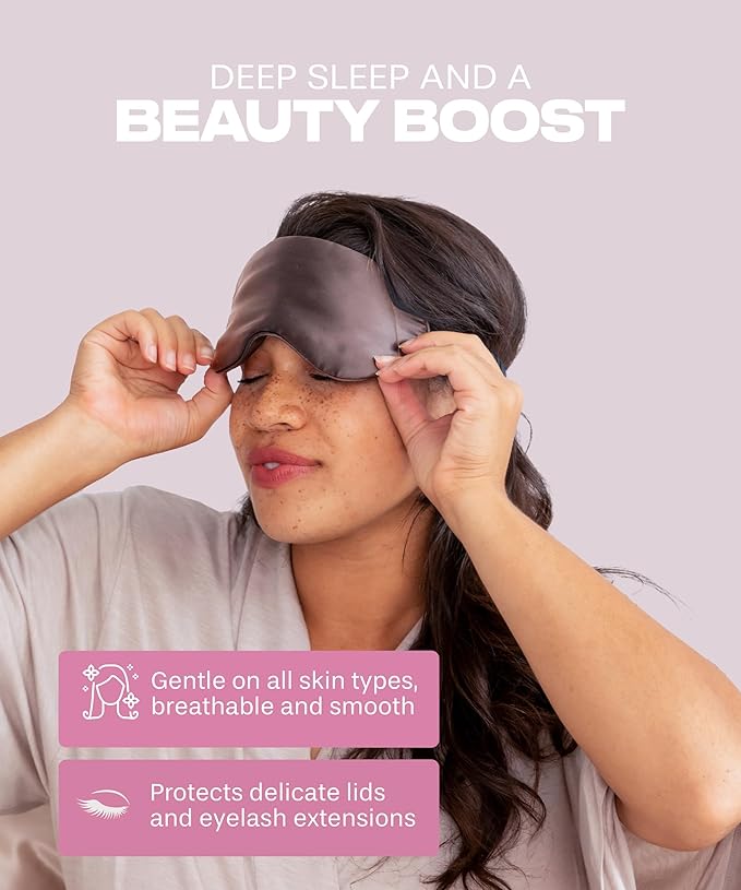 SUNDAYSILKS™ Exclusive Mulberry Silk Sleep Mask | Soft Eye Covers, Blackout Sleeping Mask for Women & Men | Silk Eye Mask for Sleep, Travel, and Relaxation | Antifaz para Dormir [Deep Muave]