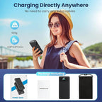 Portable Charger 33800mAh USB C Power Bank with Built-in Cables & AC Wall Plug,25W Fast Charging+QC 4.0 Phone Charger,4 Output LCD Display Battery Pack Compatible with iPhone16/15,Samsung,Android etc